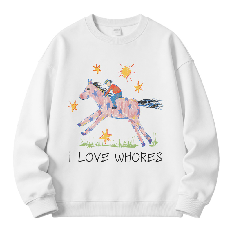 Tokyocanvas I Love Whores Fleece Lined Sweatshirt