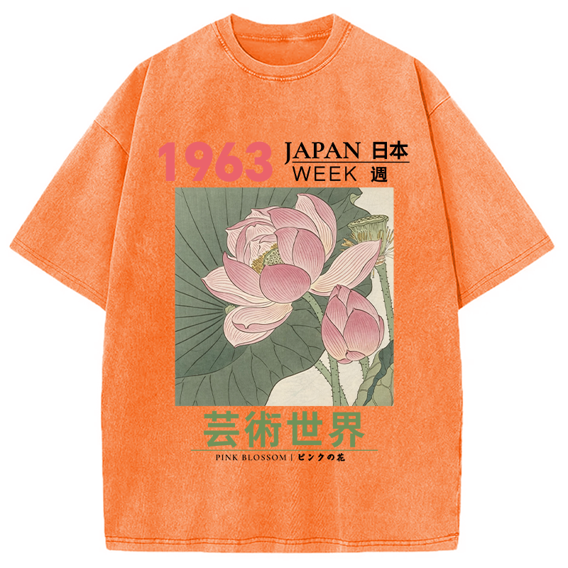 Tokyocanvas Pink Blossom Washed T-Shirt