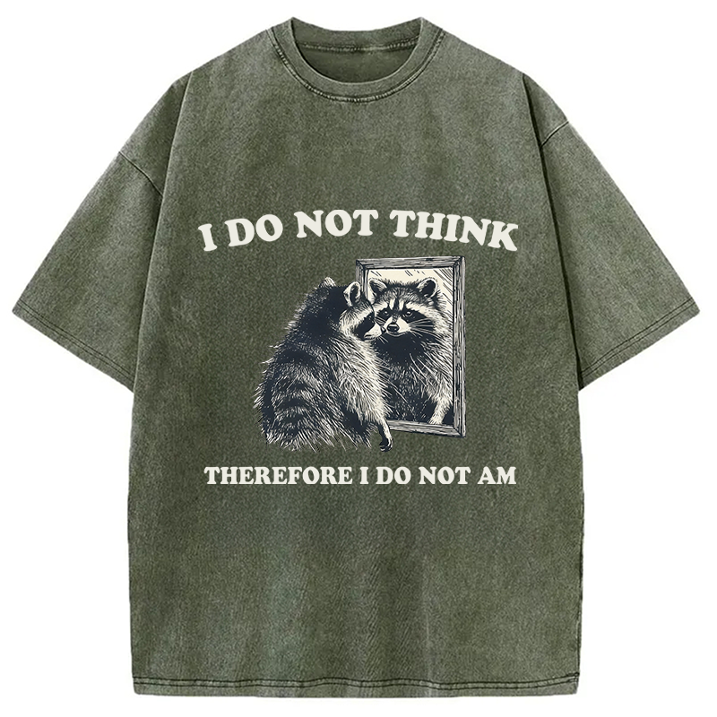 Tokyocanvas I Do Not Think Silly Raccoon Washed T-Shirt