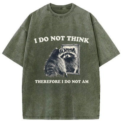 Tokyocanvas I Do Not Think Silly Raccoon Washed T-Shirt