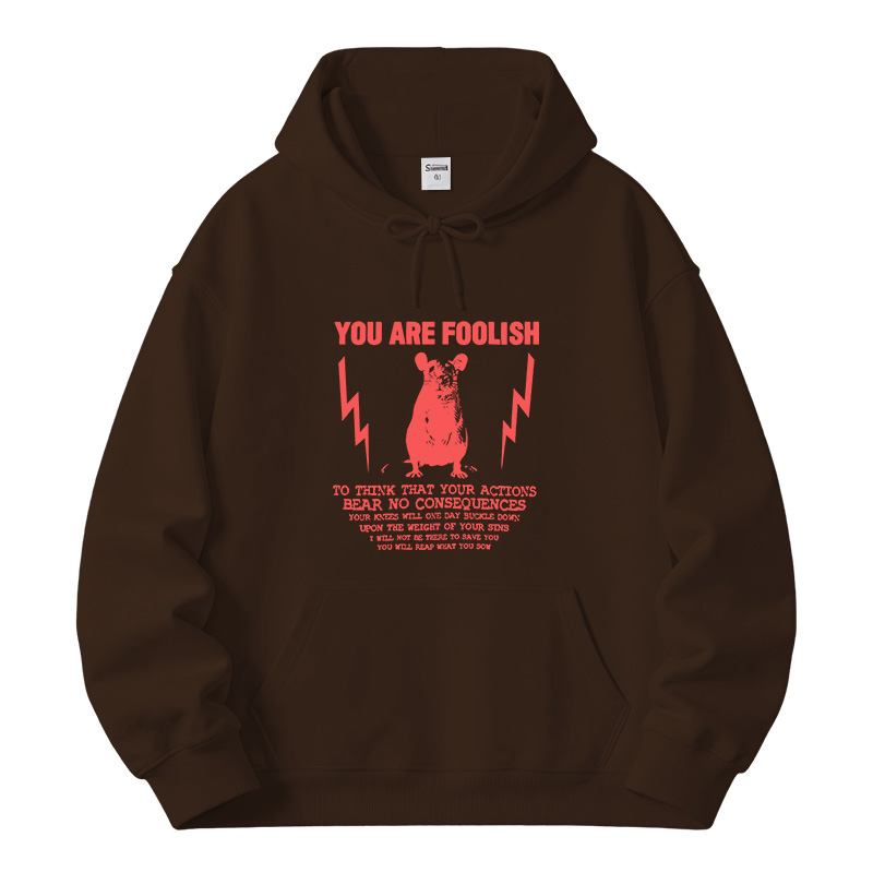 Tokyocanvas You Are Foolish Rat Meme Fleece Lined Hoodie