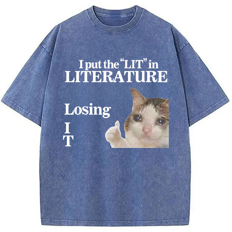 Tokyocanvas I Put the LIT in LITerature Washed T-Shirt