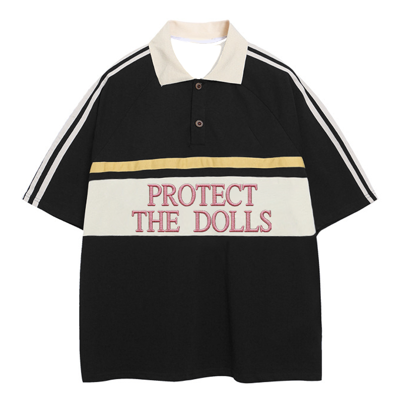 Tokyocanvas Protect The Dolls Polo Embroidered T-Shirt