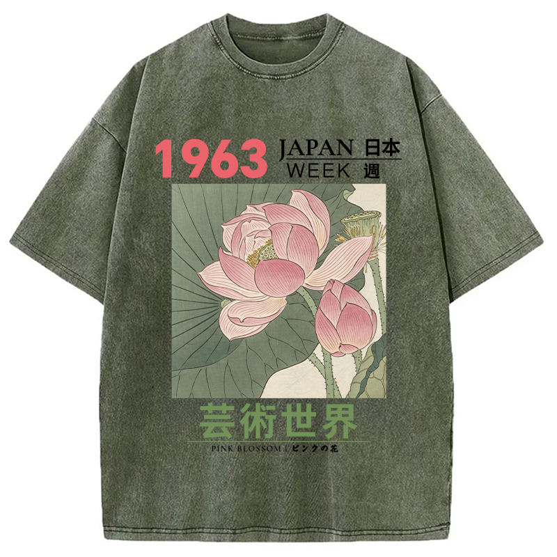 Tokyocanvas Pink Blossom Washed T-Shirt