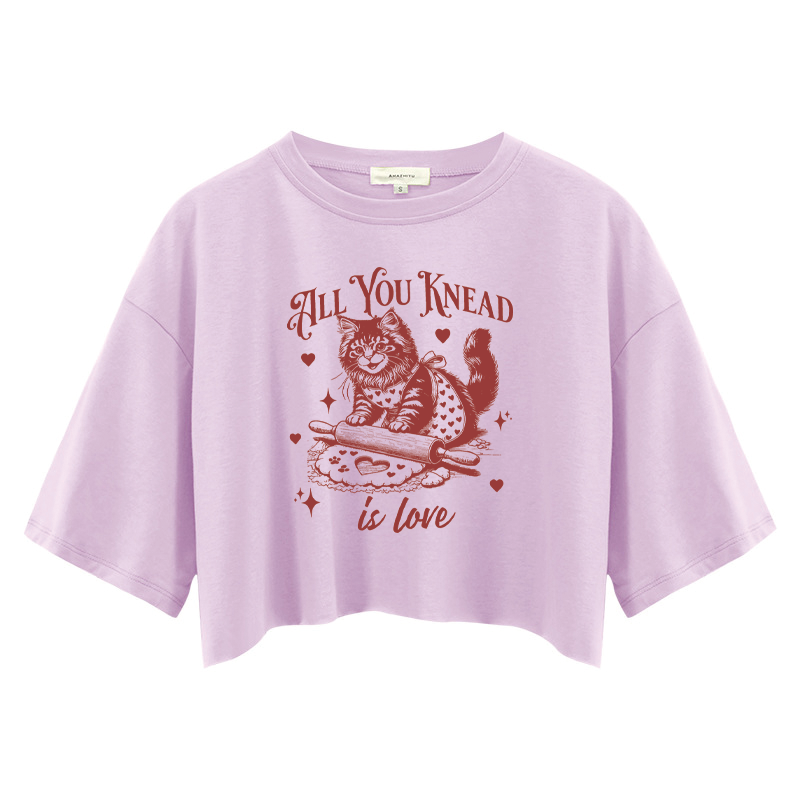 Tokyocanvas Cute Cat Valentine's Day Crop Top