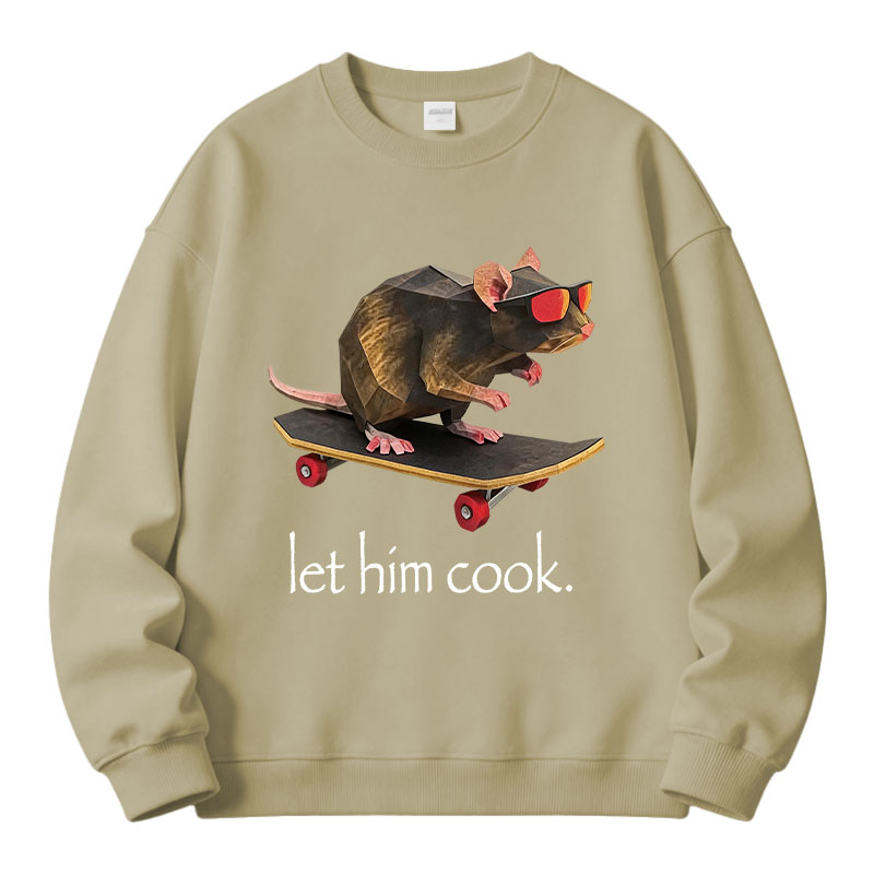 Tokyocanvas Rat Skateboard Cook Fleece Lined Sweatshirt