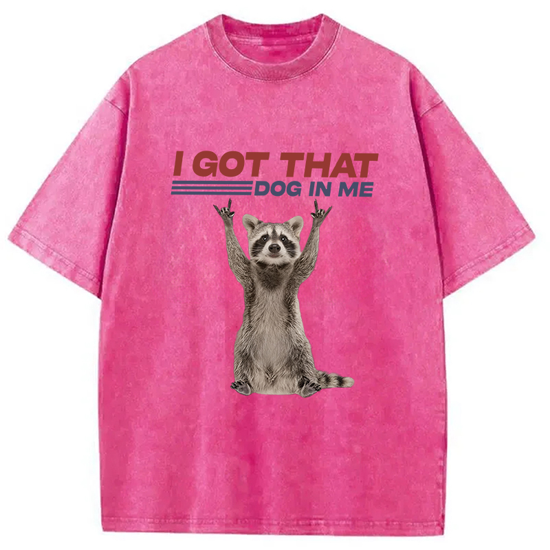 Tokyocanvas I Got That Dog In Me Funny Racoon Washed T-Shirt