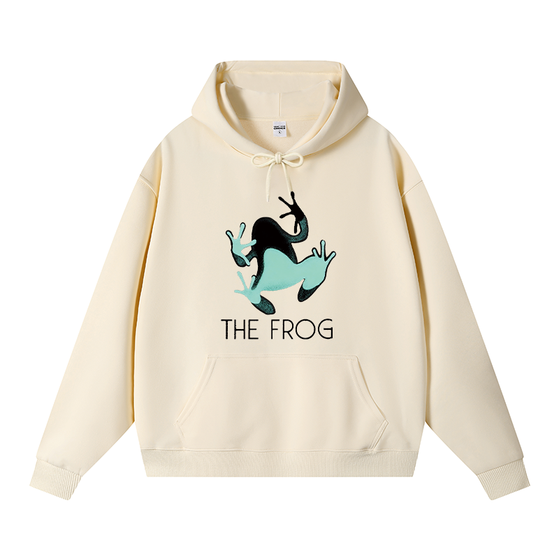 Tokyocanvas Frog Lying On Clothes Fleece Lined Hoodie