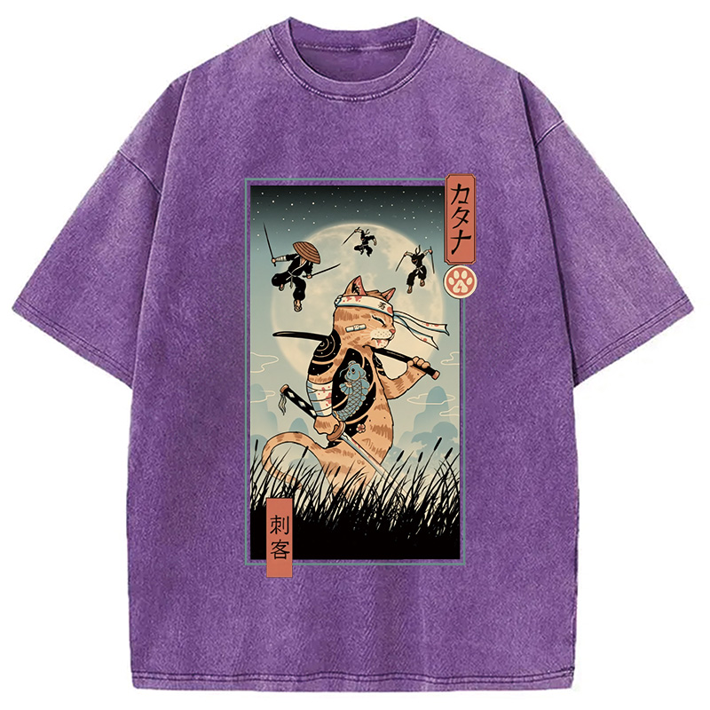 Tokyocanvas Catana the Last Warrior Ukiyo-e Washed T-Shirt
