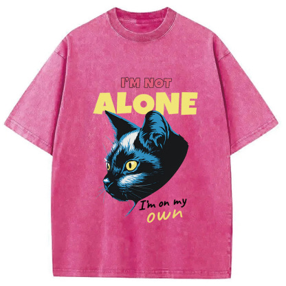 Tokyocanvas I'm Not Alone Cat Washed T-Shirt