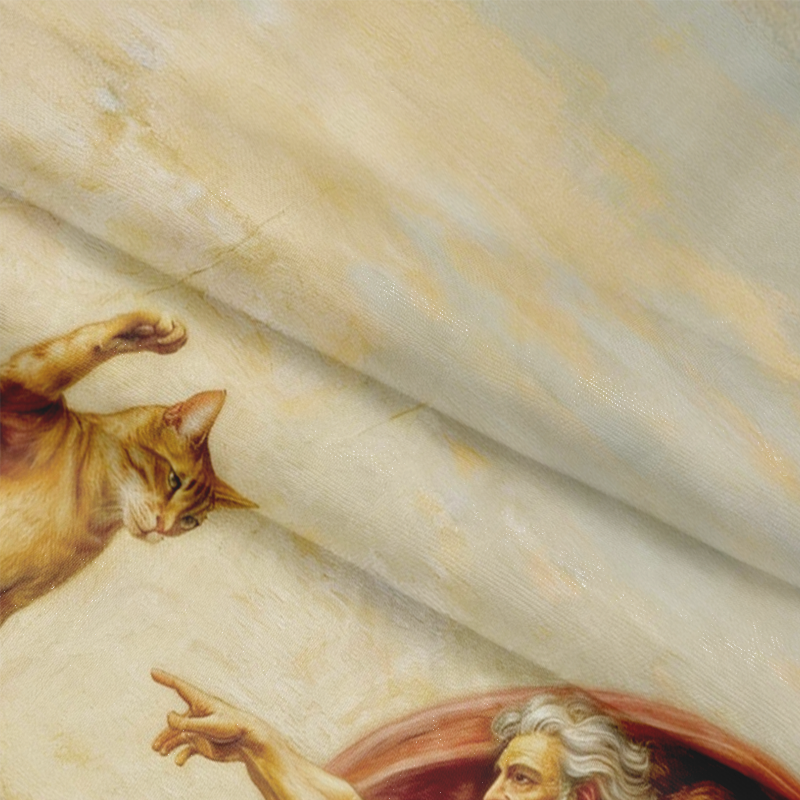 Tokyocanvas The Creation of Orange Cat Long Sleeve Graphic Print T-Shirt