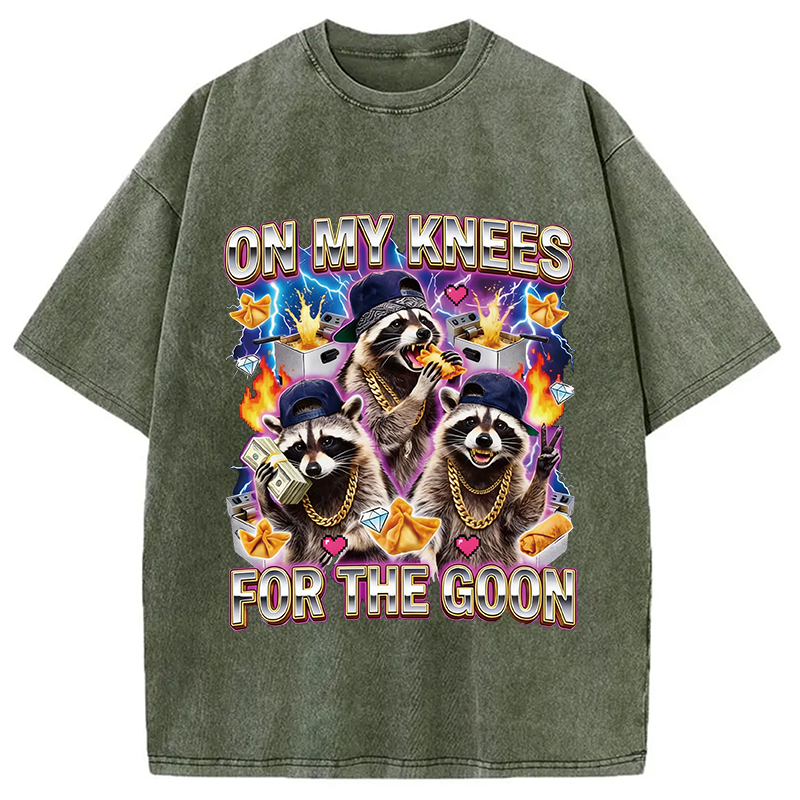 Tokyocanvas On My Knees Meme Washed T-Shirt