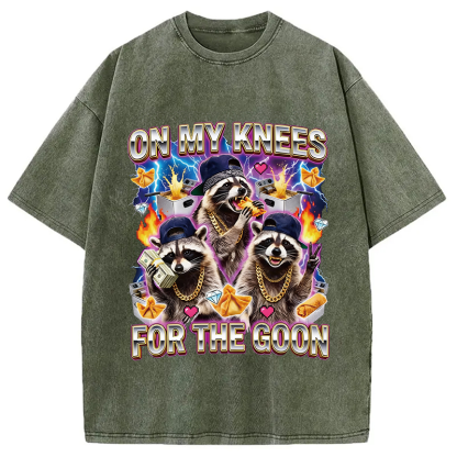 Tokyocanvas On My Knees Meme Washed T-Shirt