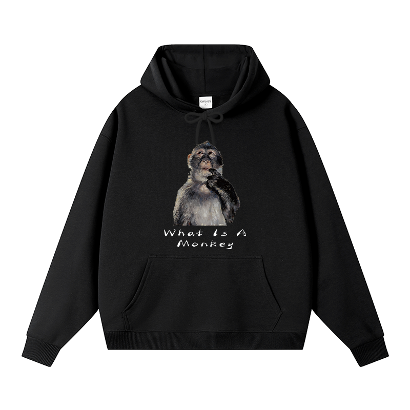 Tokyocanvas Funny Stupid Monkey Fleece Lined Hoodie