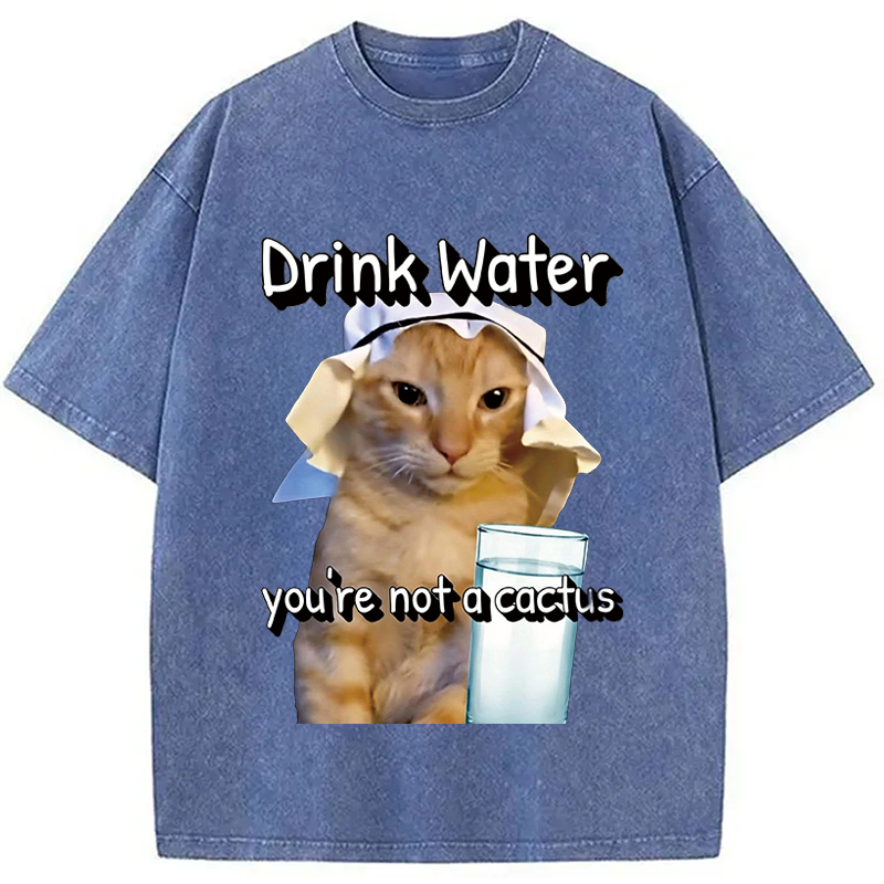 Tokyocanvas Drink Water Washed T-Shirt