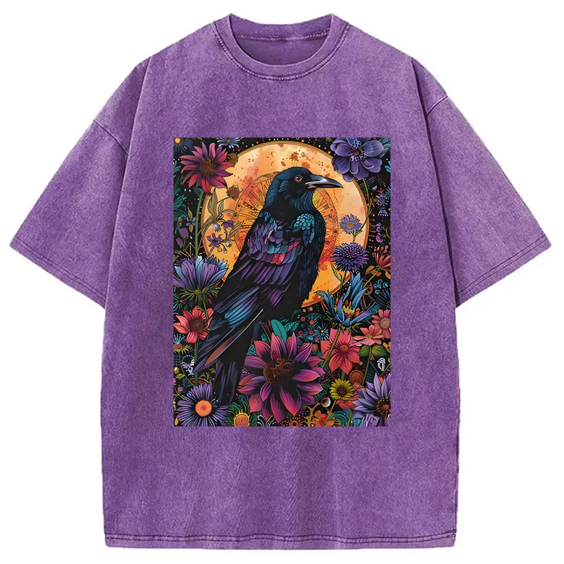 Tokyocanvas Mandala Crow Washed T-Shirt