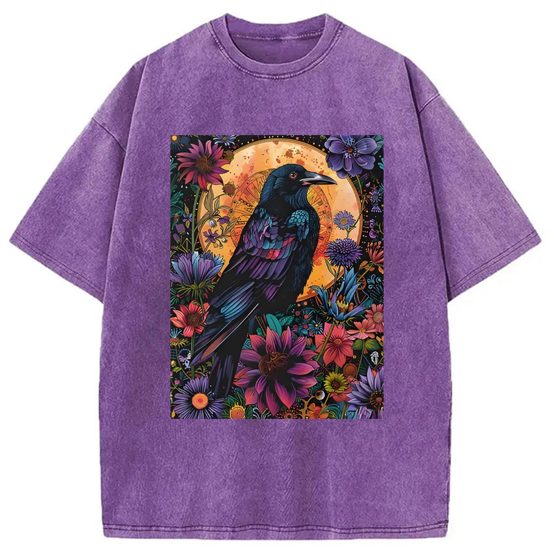 Tokyocanvas Mandala Crow Washed T-Shirt