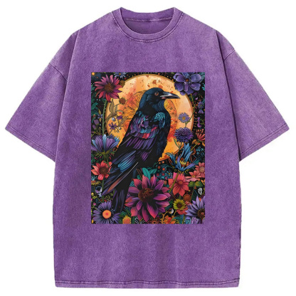 Tokyocanvas Mandala Crow Washed T-Shirt