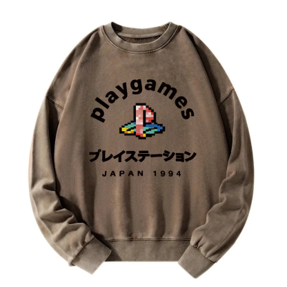 Tokyocanvas Play Games Japan Washed Sweatshirt
