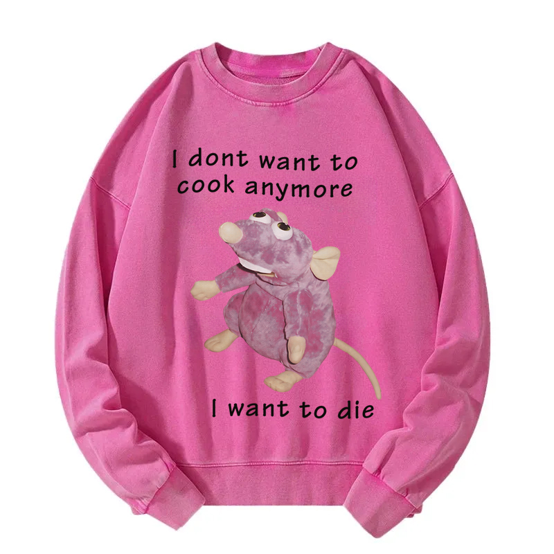 Tokyocanvas I Don't Want To Cook Anymore Washed Sweatshirt