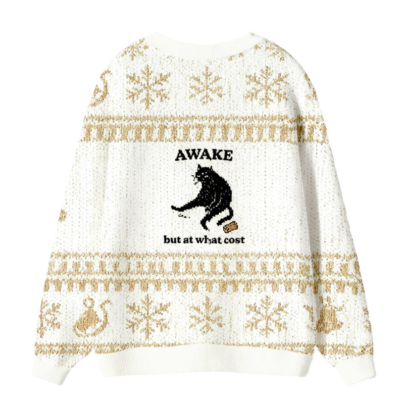Tokyocanvas Decadent Smoking Cat Ugly Cardigan Sweatshirt