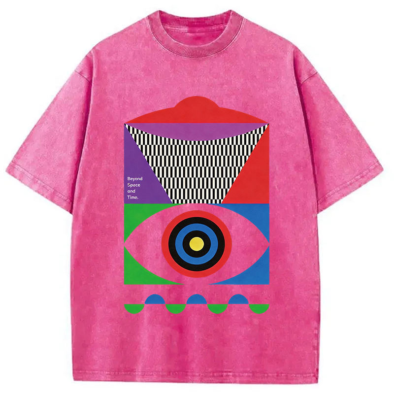 Tokyocanvas Abstract Minimalist Eye Washed T-Shirt