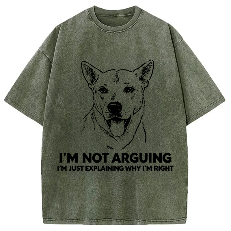 Tokyocanvas Stubborn Dog Defending His Point Washed T-Shirt