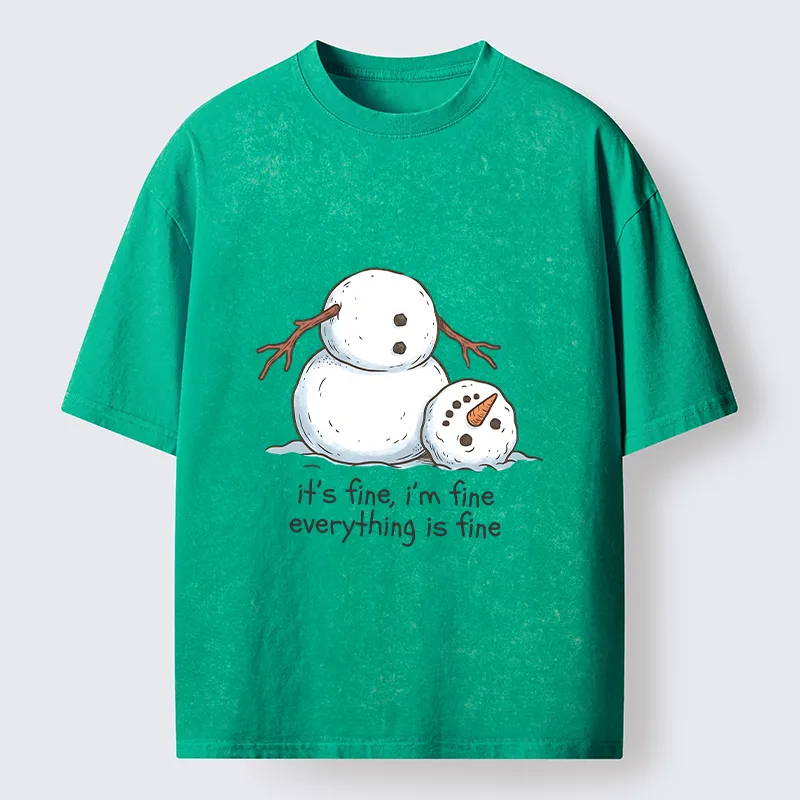 Tokyocanvas A Snowman In A Tight Spot Washed T-Shirt