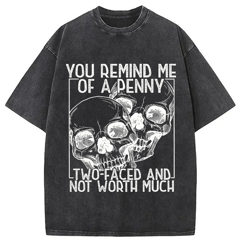 Tokyocanvas You Remind Me Of A Penny Two Faced And not Worth Much Washed T-Shirt