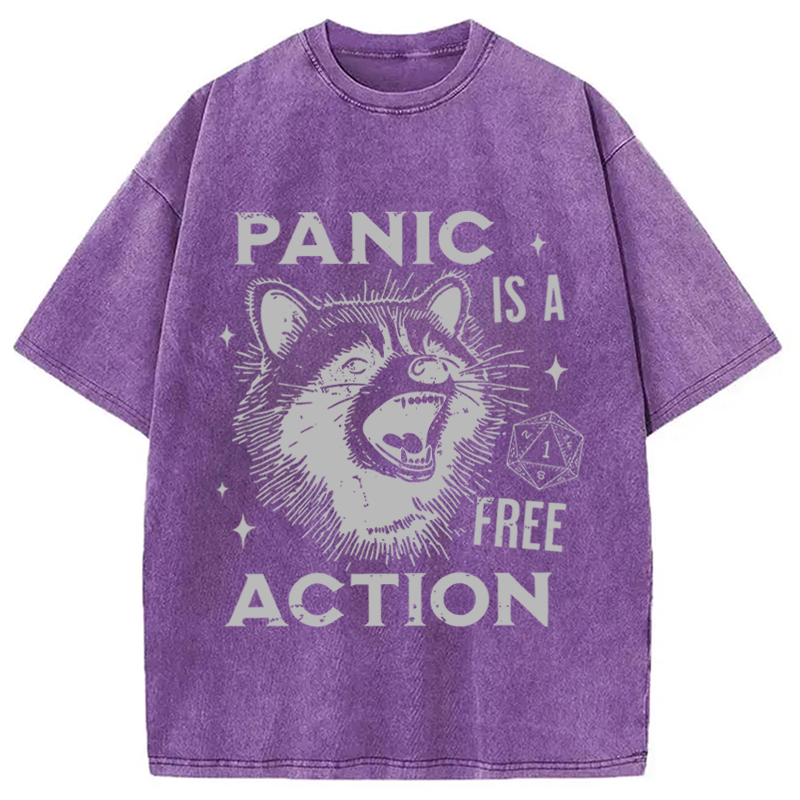 Tokyocanvas Panic Is A Free Action Washed T-Shirt