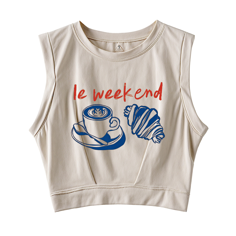 Tokyocanvas Retro Weekend Sleeveless Crop Top