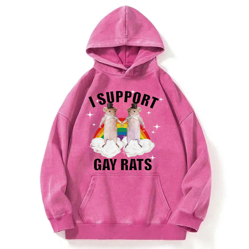 Tokyocanvas Support Gay Rats Washed Hoodie