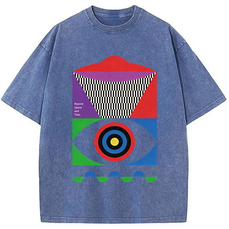 Tokyocanvas Abstract Minimalist Eye Washed T-Shirt