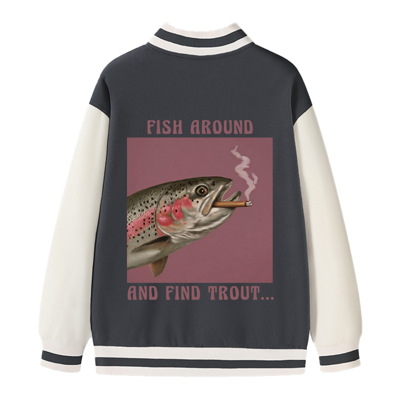 Tokyocanvas Smoking Trout Varsity Jacket