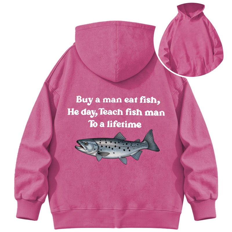 Tokyocanvas Buy A Man Eat Fsh Washed Hoodie