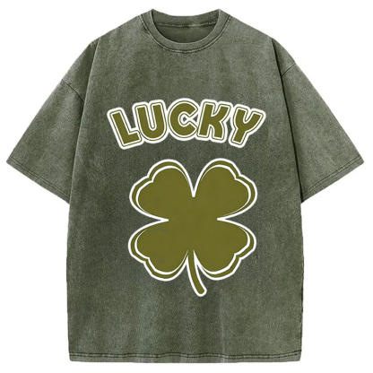 Tokyocanvas Lucky Shamrock Retro Washed T-Shirt