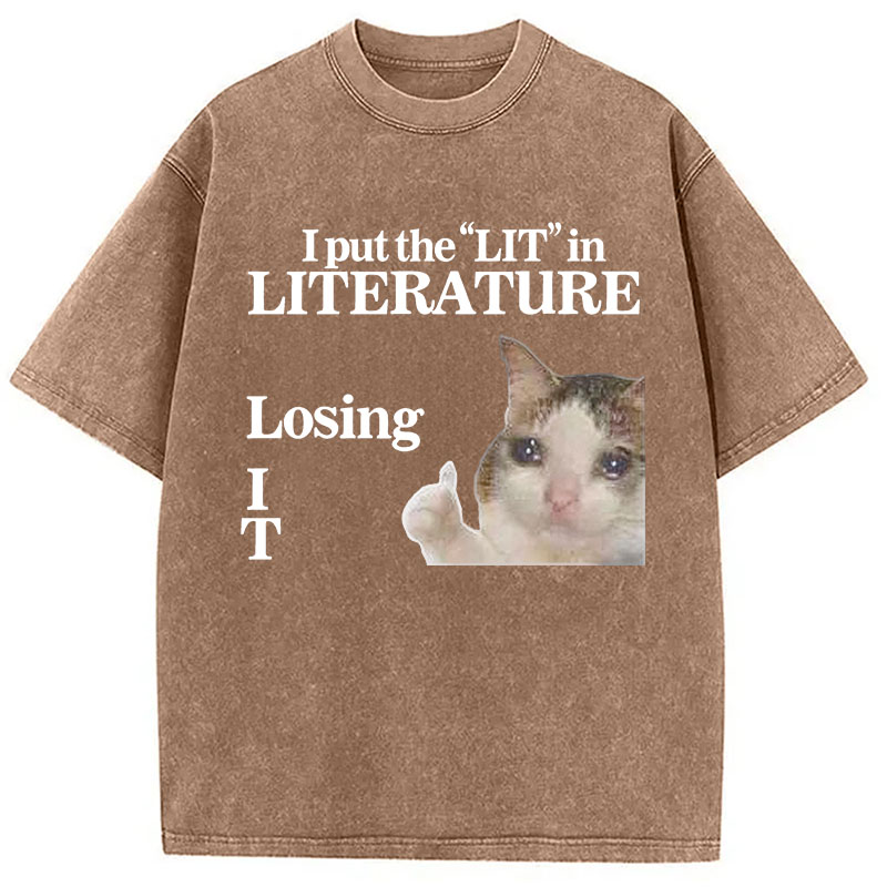 Tokyocanvas I Put the LIT in LITerature Washed T-Shirt