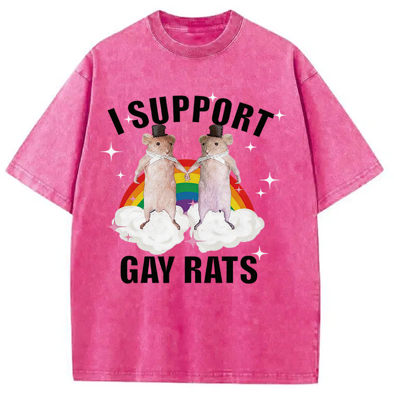 Tokyocanvas Support Gay Rats Washed T-Shirt