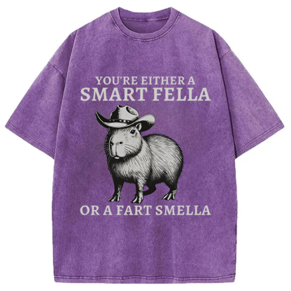 Tokyocanvas Retro Smart Fella Capybara 90s Washed T-Shirt