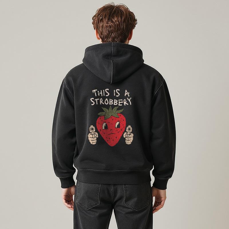 Tokyocanvas This is a Strawberry Washed Zip Hoodie
