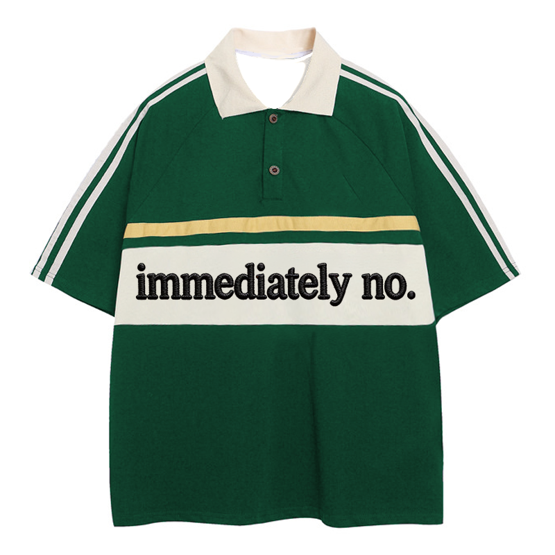 Tokyocanvas Immediately No Polo Embroidered T-Shirt