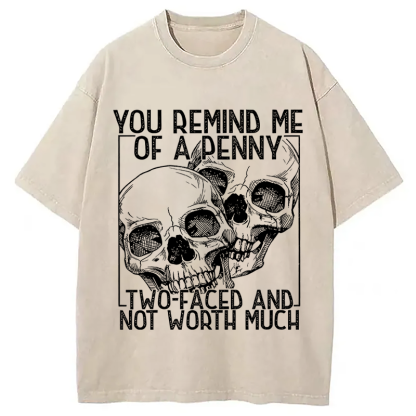 Tokyocanvas You Remind Me Of A Penny Two Faced And not Worth Much Washed T-Shirt