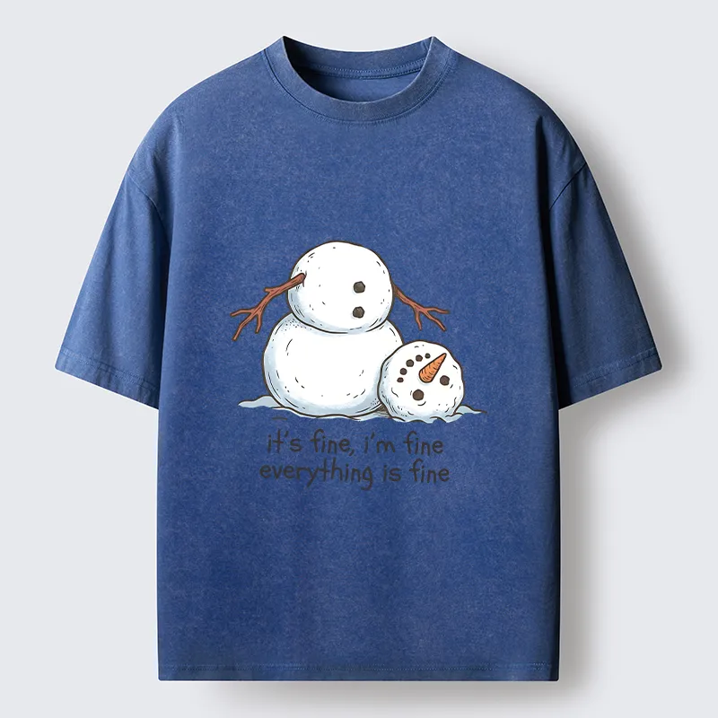 Tokyocanvas A Snowman In A Tight Spot Washed T-Shirt