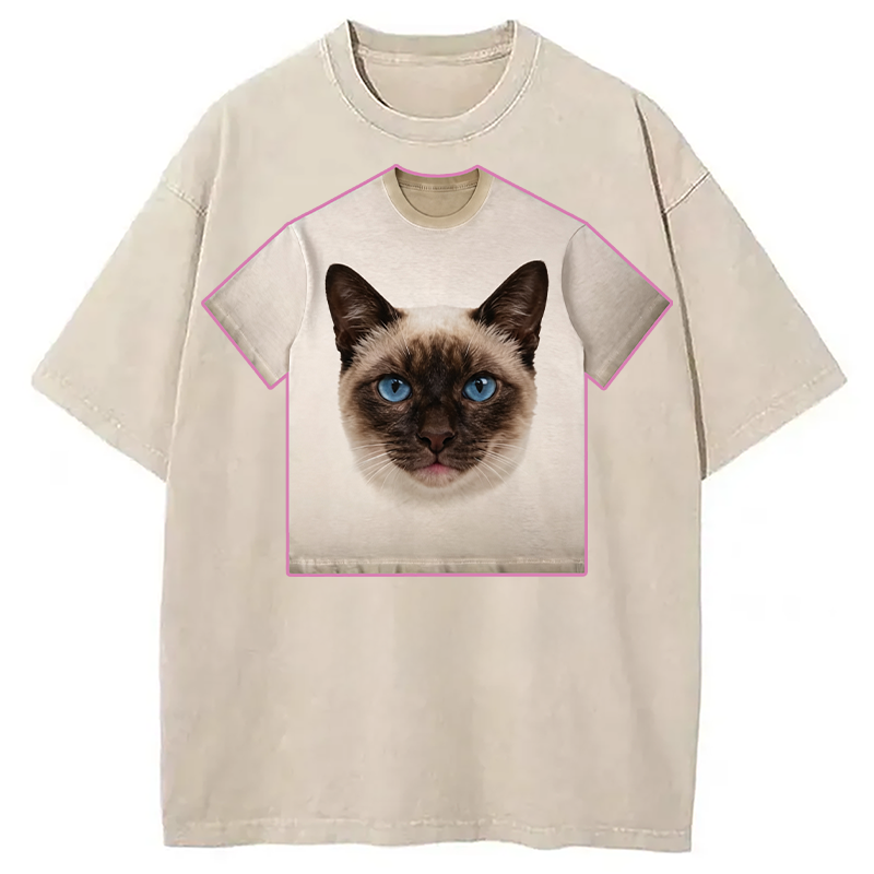Tokyocanvas Coffee Cat Shirt Of Washed T-Shirt