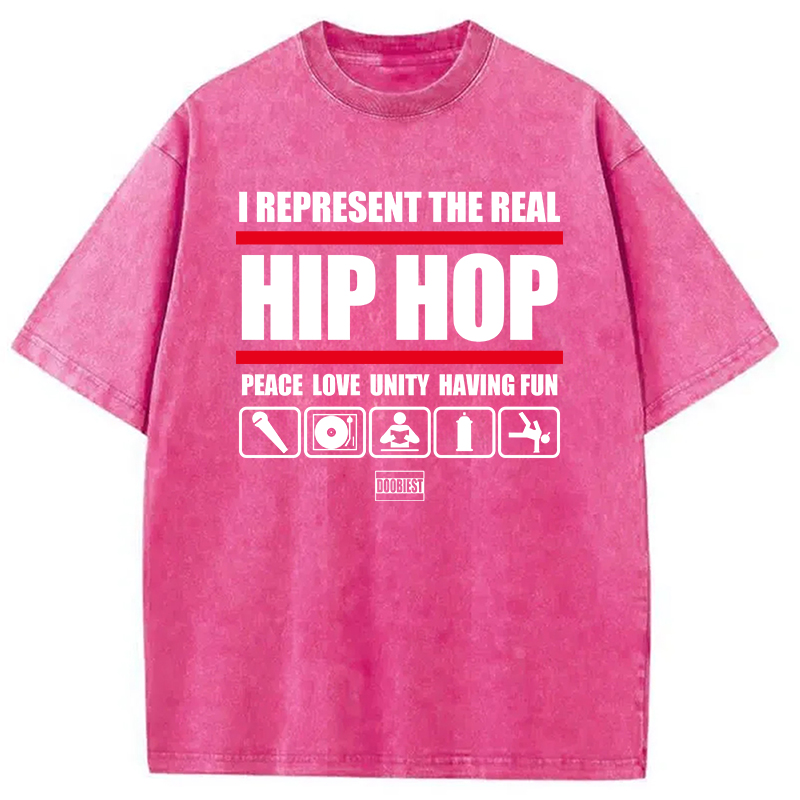 Tokyocanvas I Represent Real Hip-hop Washed T-Shirt