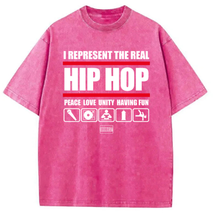 Tokyocanvas I Represent Real Hip-hop Washed T-Shirt