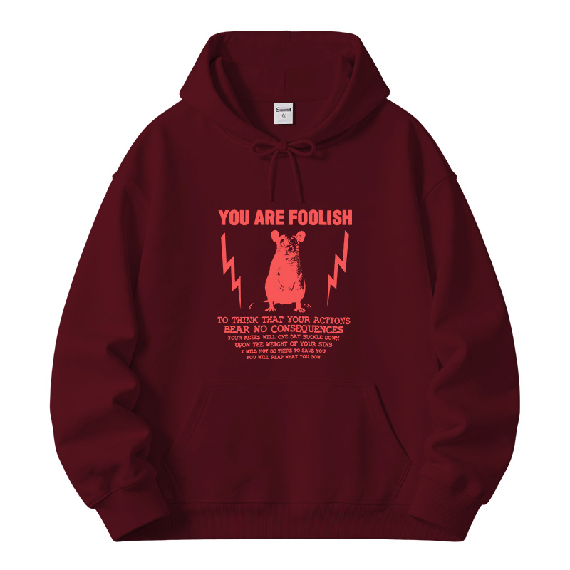 Tokyocanvas You Are Foolish Rat Meme Fleece Lined Hoodie