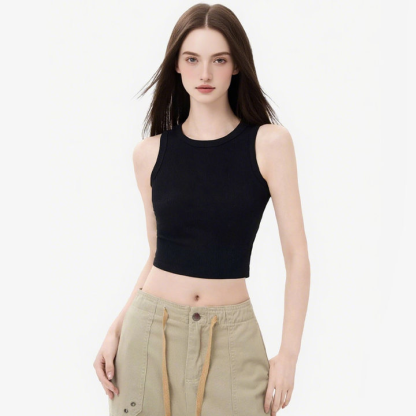 Tokyocanvas Ring Ring Crew Neck Crop Top