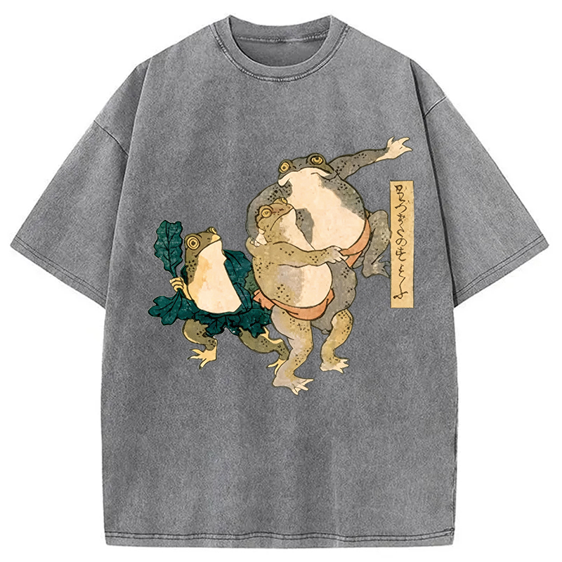 Tokyocanvas Sumo Frogs Japan Washed T-Shirt