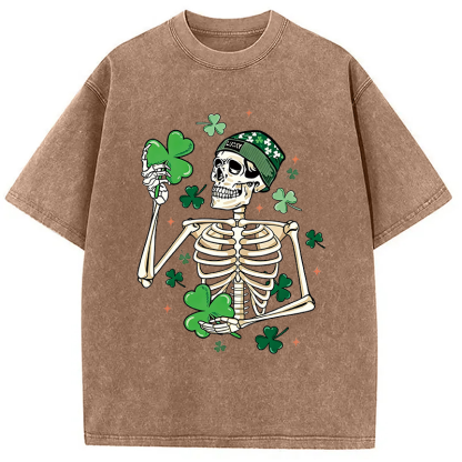 Tokyocanvas St. Patrick's Skeleton Washed T-Shirt